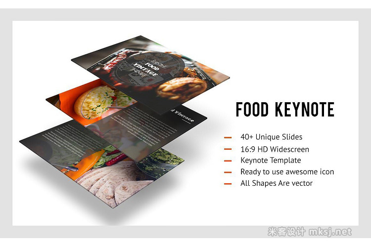 keynote模板 Food Vintage Keynote Template