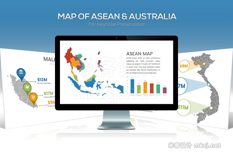 keynote模板 ASEAN Australia Maps For Keynote