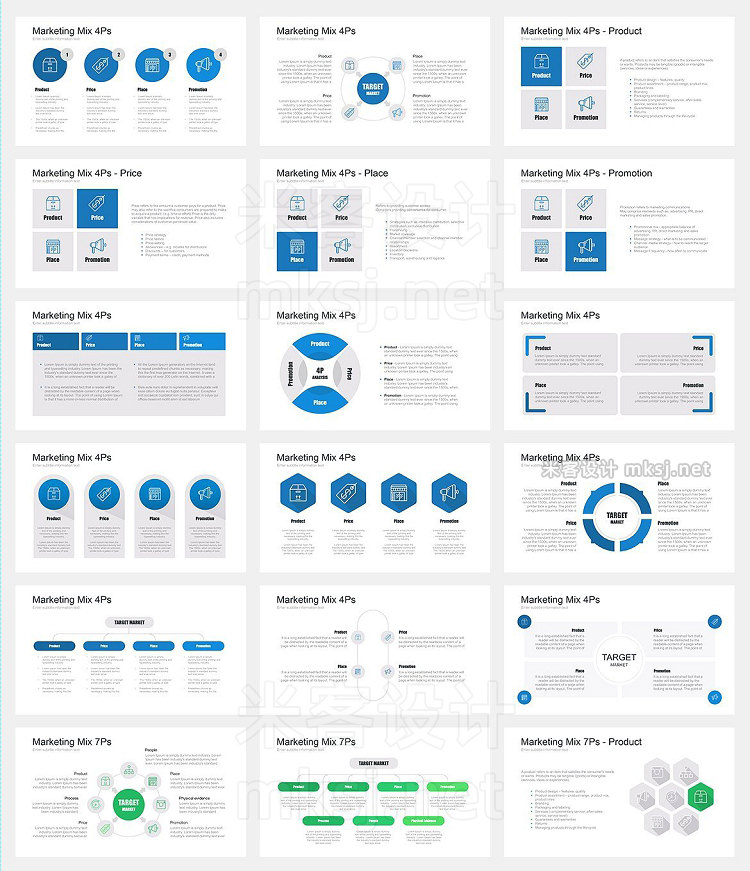 keynote模板 Marketing Mix Keynote Template