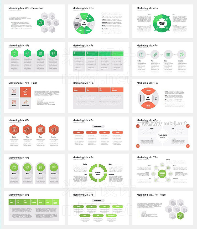 keynote模板 Marketing Mix Keynote Template