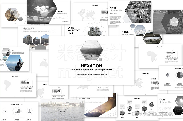 keynote模板 Hexagon presentation v.01 key