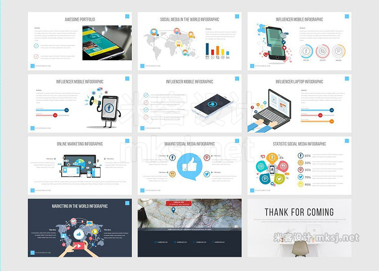 keynote模板 Sosmed Keynote Template