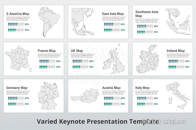 keynote模板素材 欧美英文简约大气商务计划数据统计
