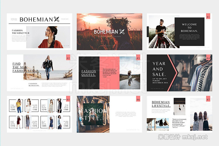 keynote模板 Bohemian Fashion Keynote Template