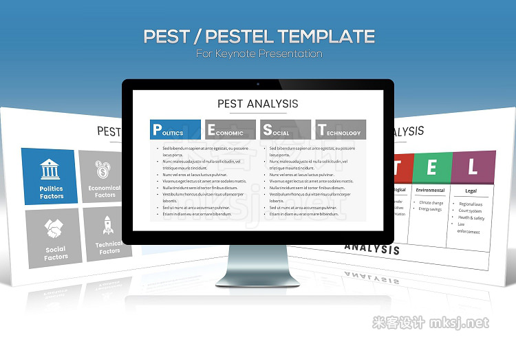 keynote模板 PESTEL Diagram Template for Keynote