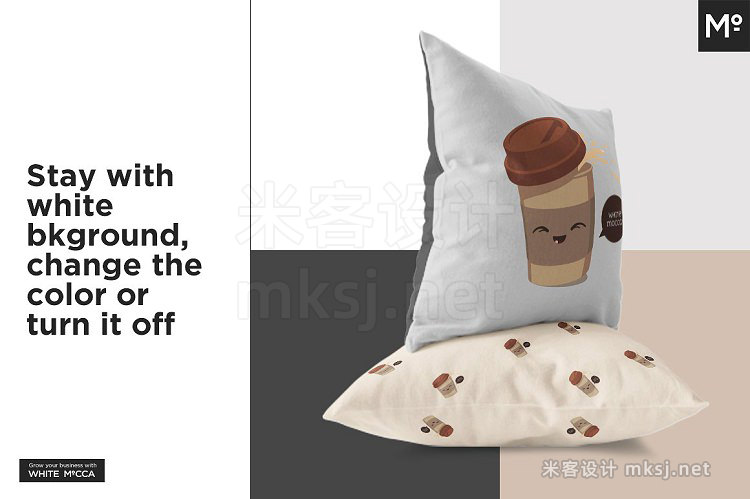 VI贴图 4款枕头抱枕枕套展示mockup样机PS提案模型 25个不同视角