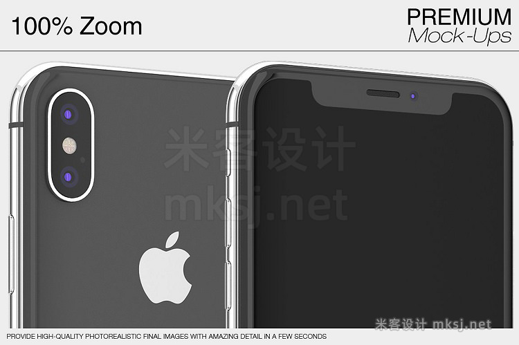 VI贴图 灰色/银色 iPhone X 展示模型mockup样机