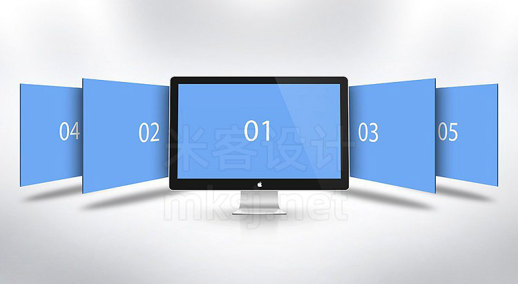 VI贴图 iMAC显示器WEB网页平面设计作品展示PS模型mockup样机
