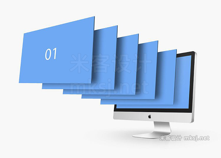 VI贴图 iMAC显示器WEB网页平面设计作品展示PS模型mockup样机