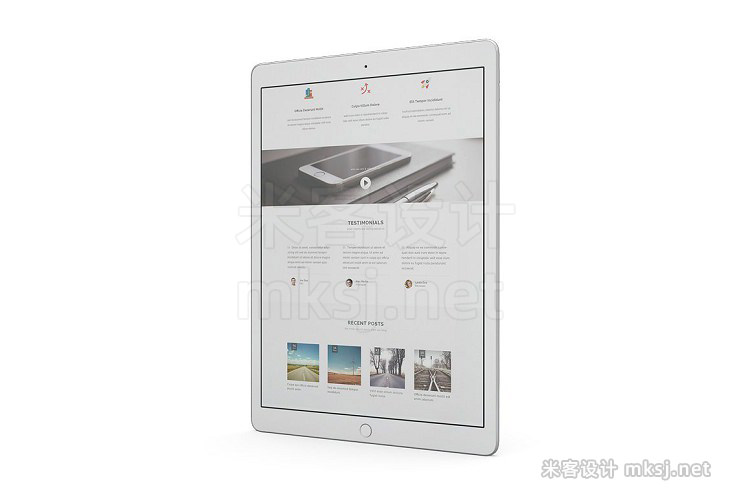 VI贴图 iPad 12.9 屏幕平板电脑屏幕WEB展示PS模型mockup样机