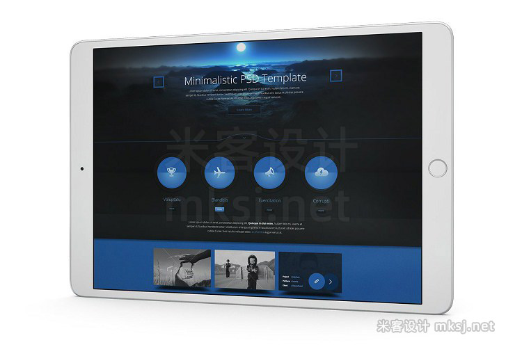 VI贴图 平板电脑 iPad 10.5 屏幕WEB展示PS模型mockup样机