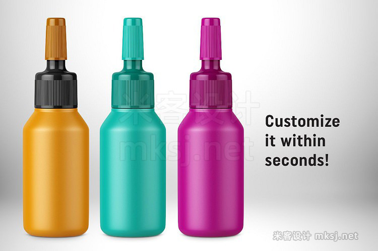 VI贴图 塑料挤压滴瓶品牌包装PS设计模型mockup样机