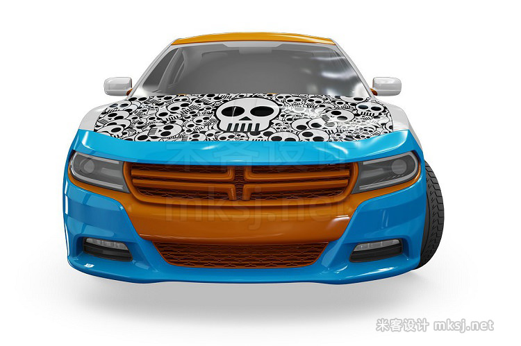 VI贴图 汽车小轿车周身油漆喷绘广告宣传PS效果mockup展示模型