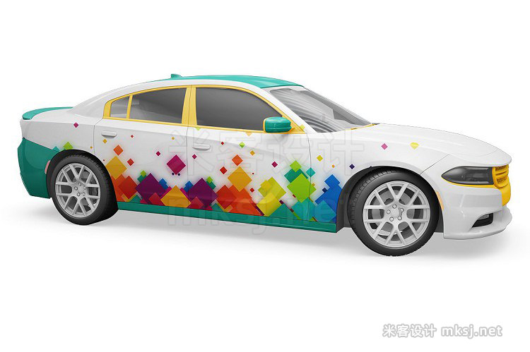 VI贴图 汽车小轿车周身油漆喷绘广告宣传PS效果mockup展示模型