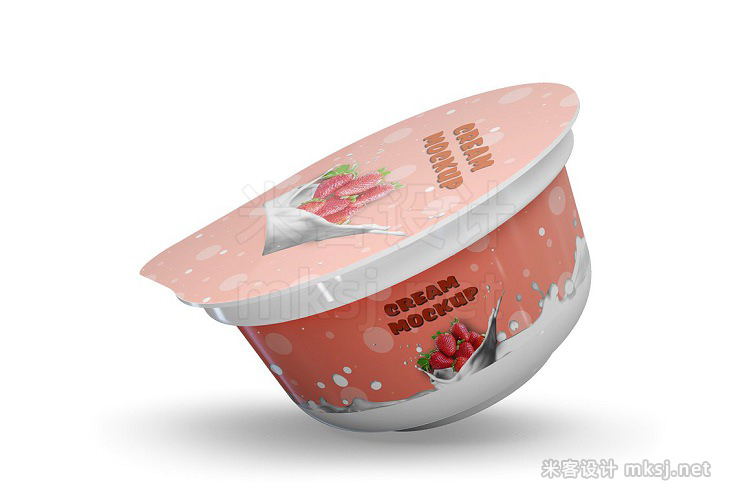 VI贴图 冰淇淋杯碗品牌包装设计PS模型mockup样机