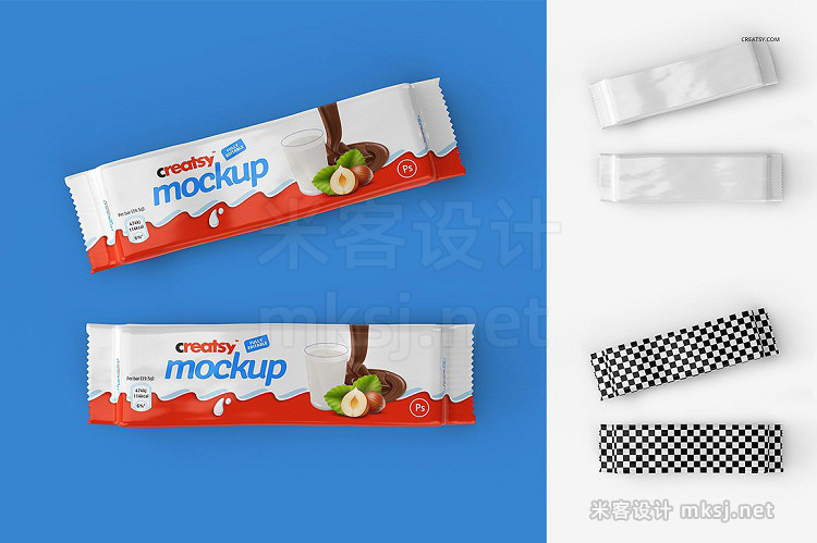 VI贴图 糖果奶糖塑料包装品牌设计PS模型mockup样机