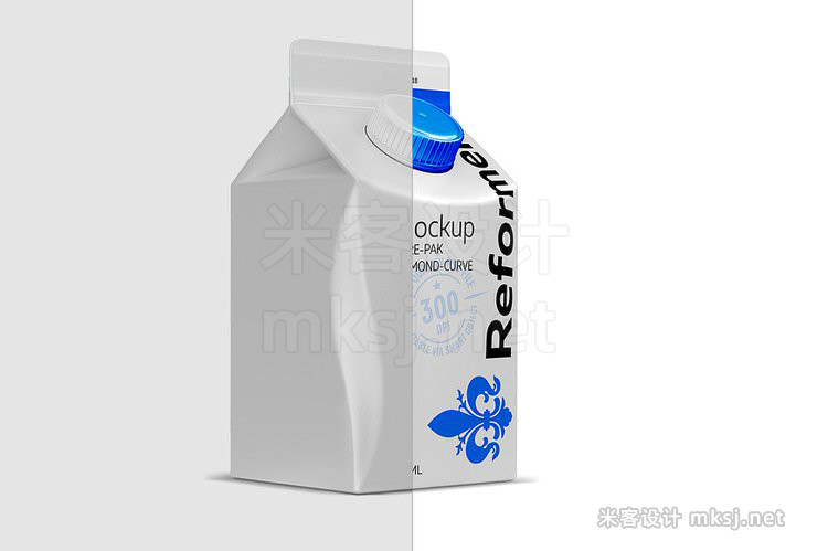 VI贴图 牛奶500ML包装盒PS品牌设计样机素材mockup模型