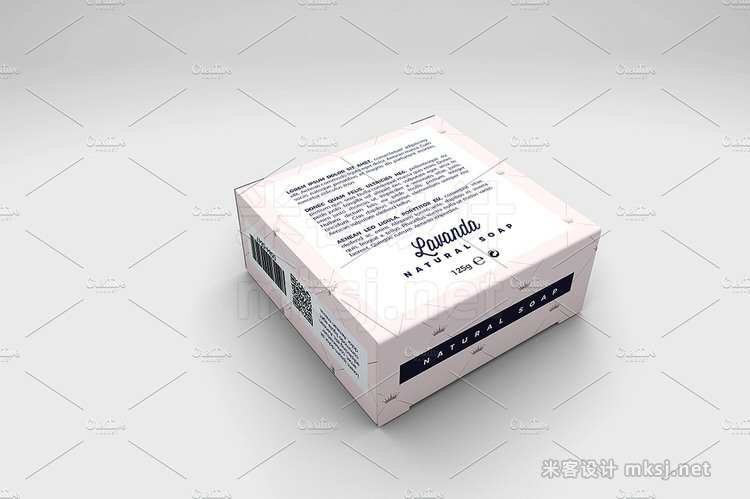 VI贴图 方形高级香皂包装纸盒PS设计模型mockup样机