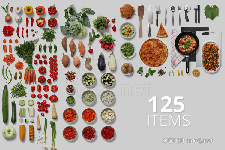 125款photoshop厨房蔬菜烹饪场景素材PNG/PSD