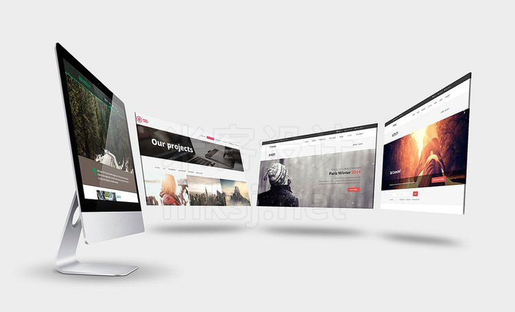 VI贴图 iMac 显示器web项目网站网页设计展示PS模型mockup样机