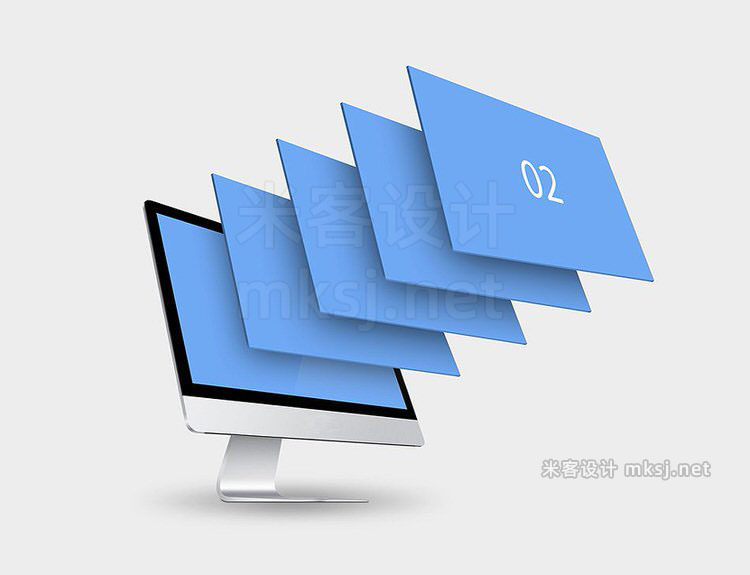 VI贴图 iMac 显示器web项目网站网页设计展示PS模型mockup样机