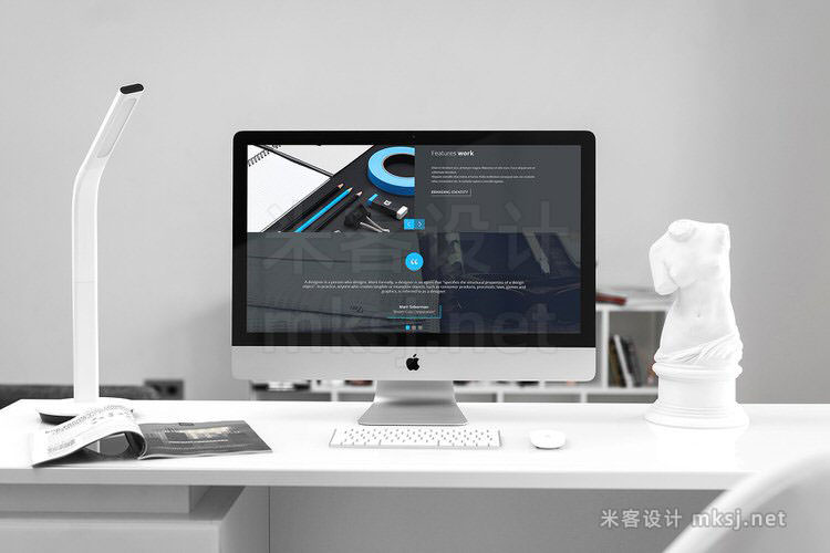 VI贴图 10款iMac桌面办公场景PS模型mockup样机