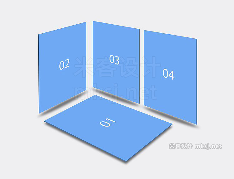 VI贴图 网页WEB项目UI设计展示3D层叠效果PS模型mockup样机