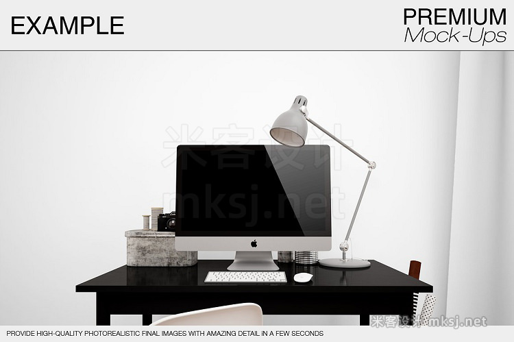 VI贴图 27寸iMac工作室办公桌面PS场景模型mockup样机