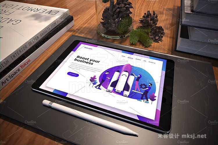 VI贴图 商务 iPad Pro PS模型mockup样机