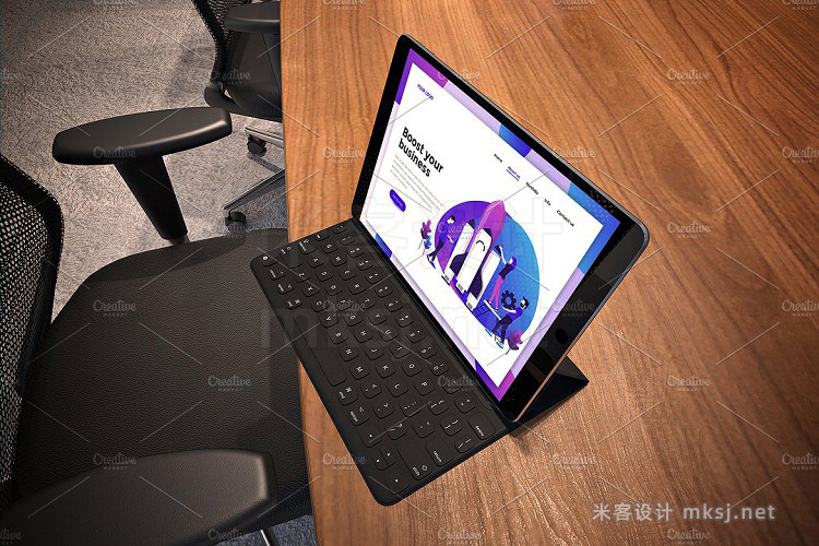 VI贴图 商务 iPad Pro PS模型mockup样机