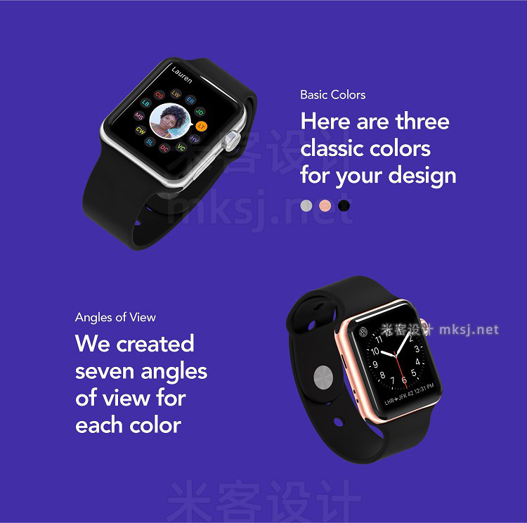 VI贴图 iWatch智能手表PS模型mockup样机