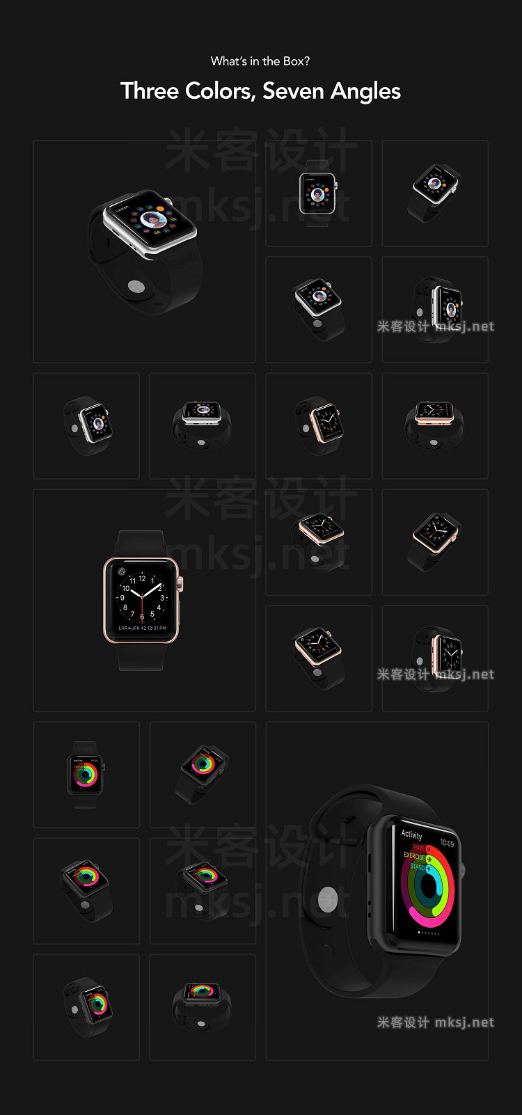 VI贴图 iWatch智能手表PS模型mockup样机