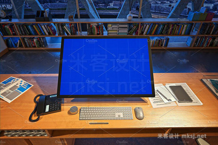 VI贴图 Surface Studio 电脑办公桌场景PS模型mockup样机