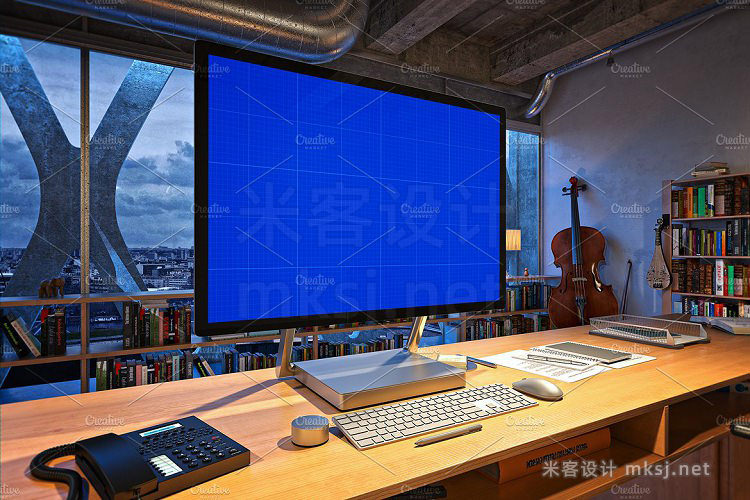 VI贴图 Surface Studio 电脑办公桌场景PS模型mockup样机