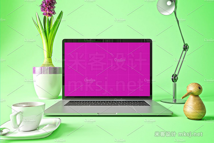 VI贴图 MacBook Pro 苹果笔记本电脑桌面办公场景PS模型mockup样机