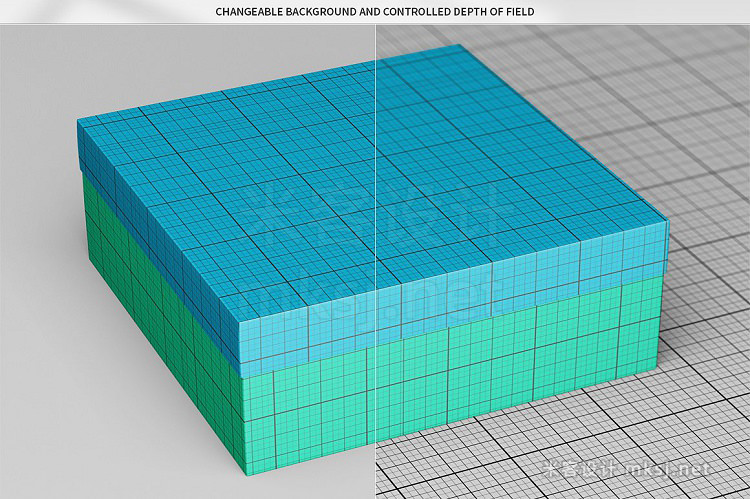 VI贴图 方形纸盒PS模型mockup样机