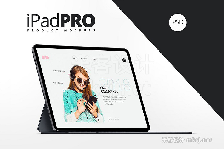 VI贴图 20款 ipad pro 网页web设计屏幕展示PS模型mockup样机