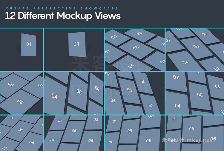 VI贴图 WEB网页多屏透视展示PS模型mockup样机