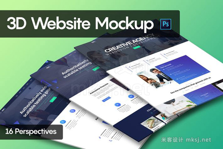 VI贴图 16视图3D网页web展示PS模型mockup样机