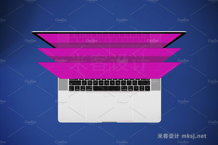 VI贴图 Macbook Pro笔记本电脑web设计多屏展示PS模型mockup样机