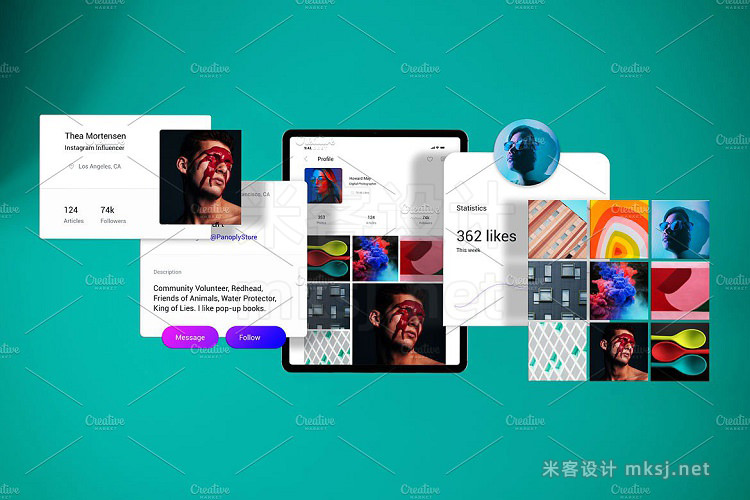 VI贴图 iPad Pro 屏幕app设计展示PS模型mockup样机