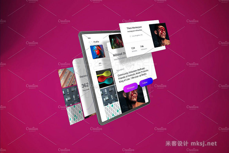 VI贴图 iPad Pro 屏幕app设计展示PS模型mockup样机