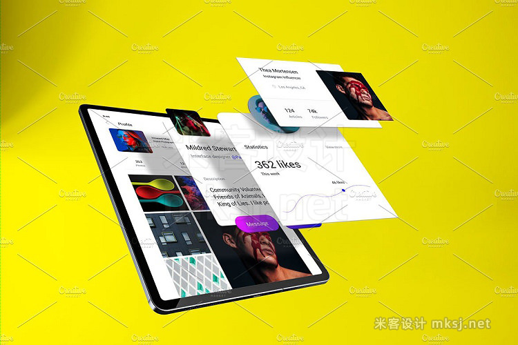 VI贴图 iPad Pro 屏幕app设计展示PS模型mockup样机