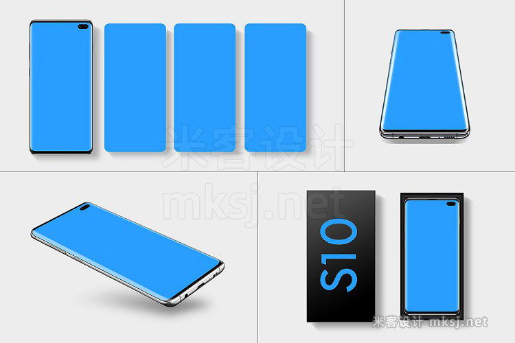 VI贴图 S10 Plus 智能手机手机屏贴图设计PS模型mockup样机