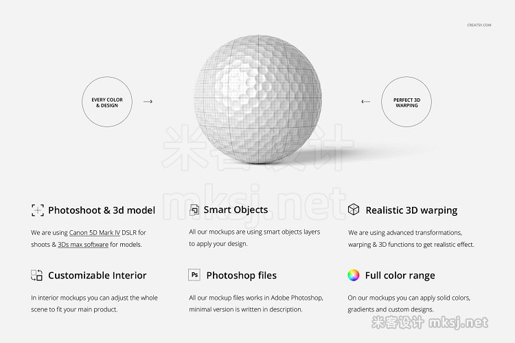 VI贴图 高尔夫球及配件品牌设计PS模型mockup样机