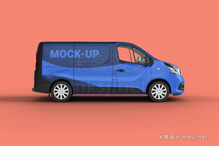 VI贴图 面包车小货车外观设计PS模型mockup样机