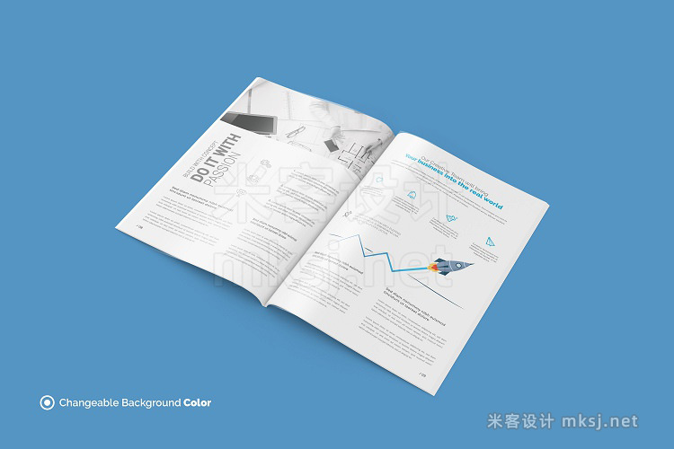 VI贴图 A4竖版正方形横板杂志小册子宣传册书籍封面内页展示PS模型