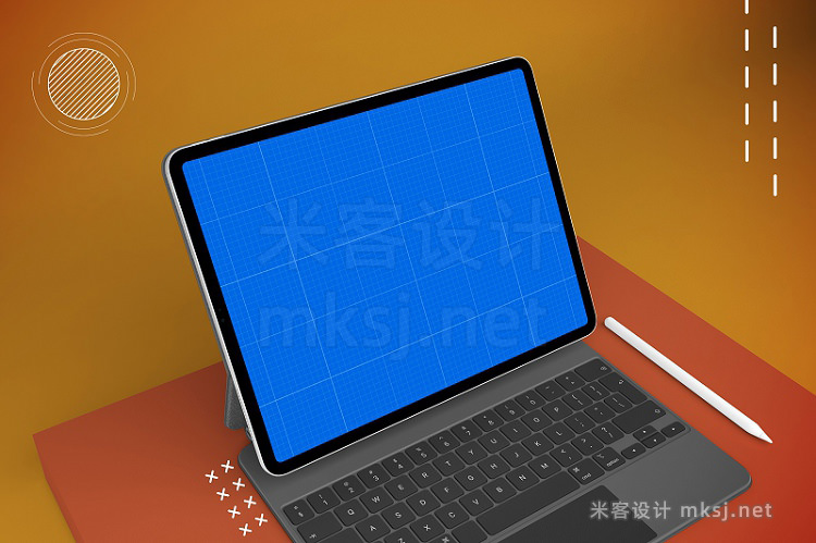 VI贴图 抽象 ipad pro 魔法键盘套外观设计展示PS样机