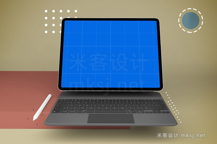 VI贴图 抽象 ipad pro 魔法键盘套外观设计展示PS样机