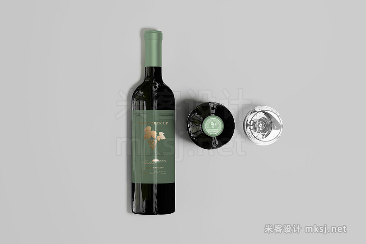 VI贴图 葡萄酒瓶外观设计展示PS样机